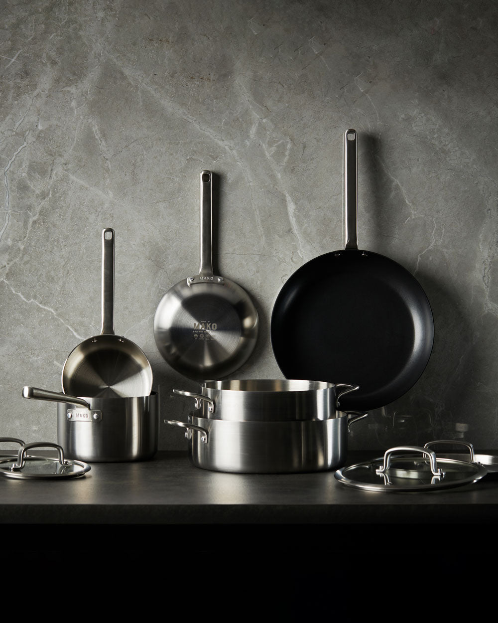 MAKO Genius 5-Ply Non-Stick Frying Pan Set (2-piece) – CookDineHost