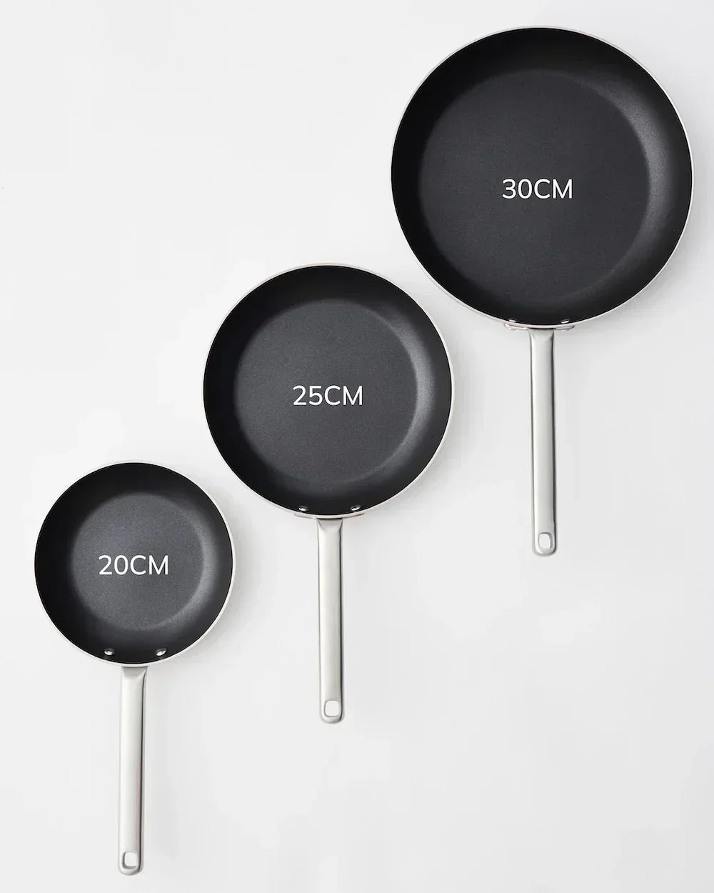 MAKO GENIUS 5-PLY Frying Pan Trio CookDineHost 3 sizes of pan