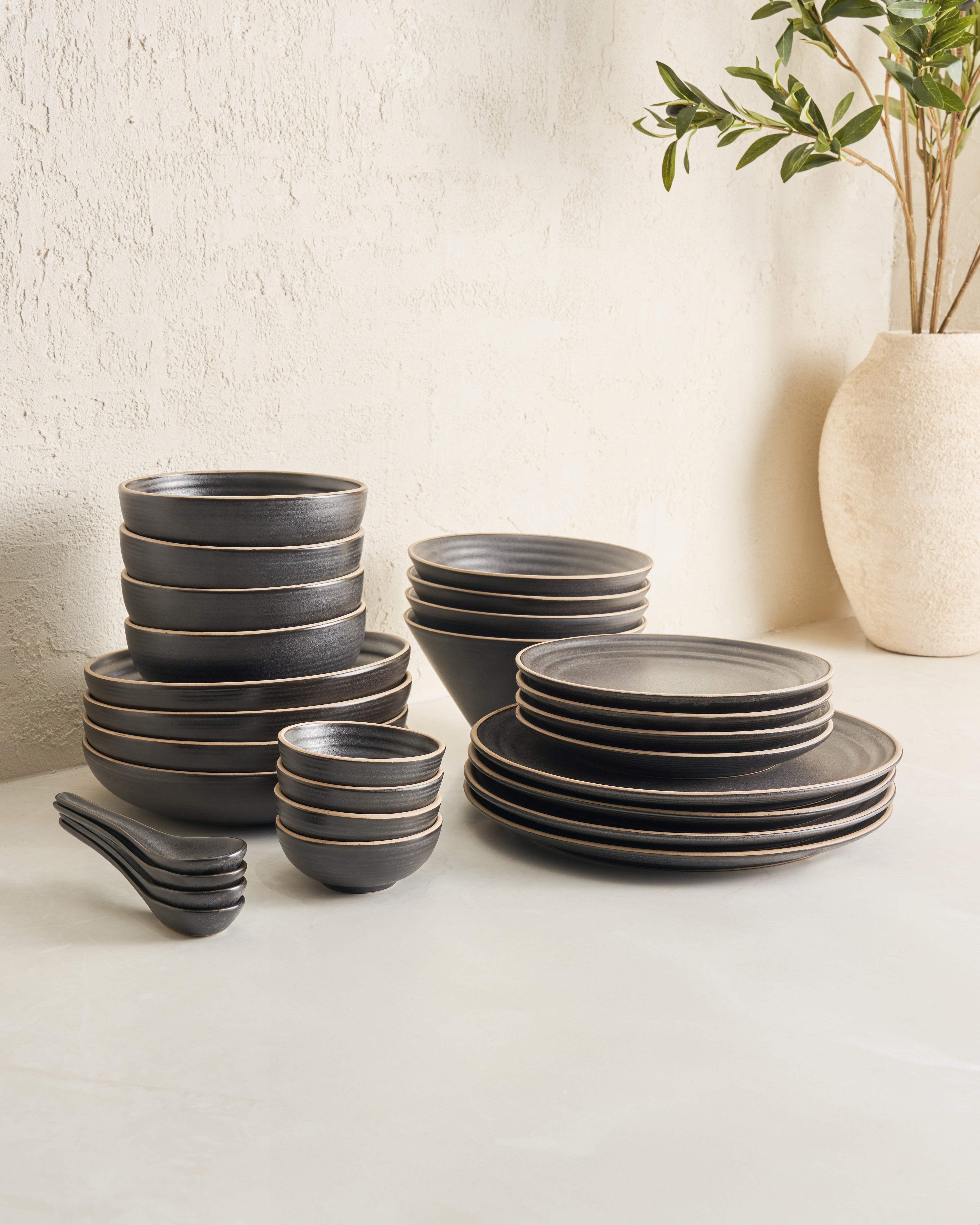 Anaya Charcoal Cereal Bowl Set of 4 Cereal Bowl Set of 4 by Asoke - only available at CookDineHost
