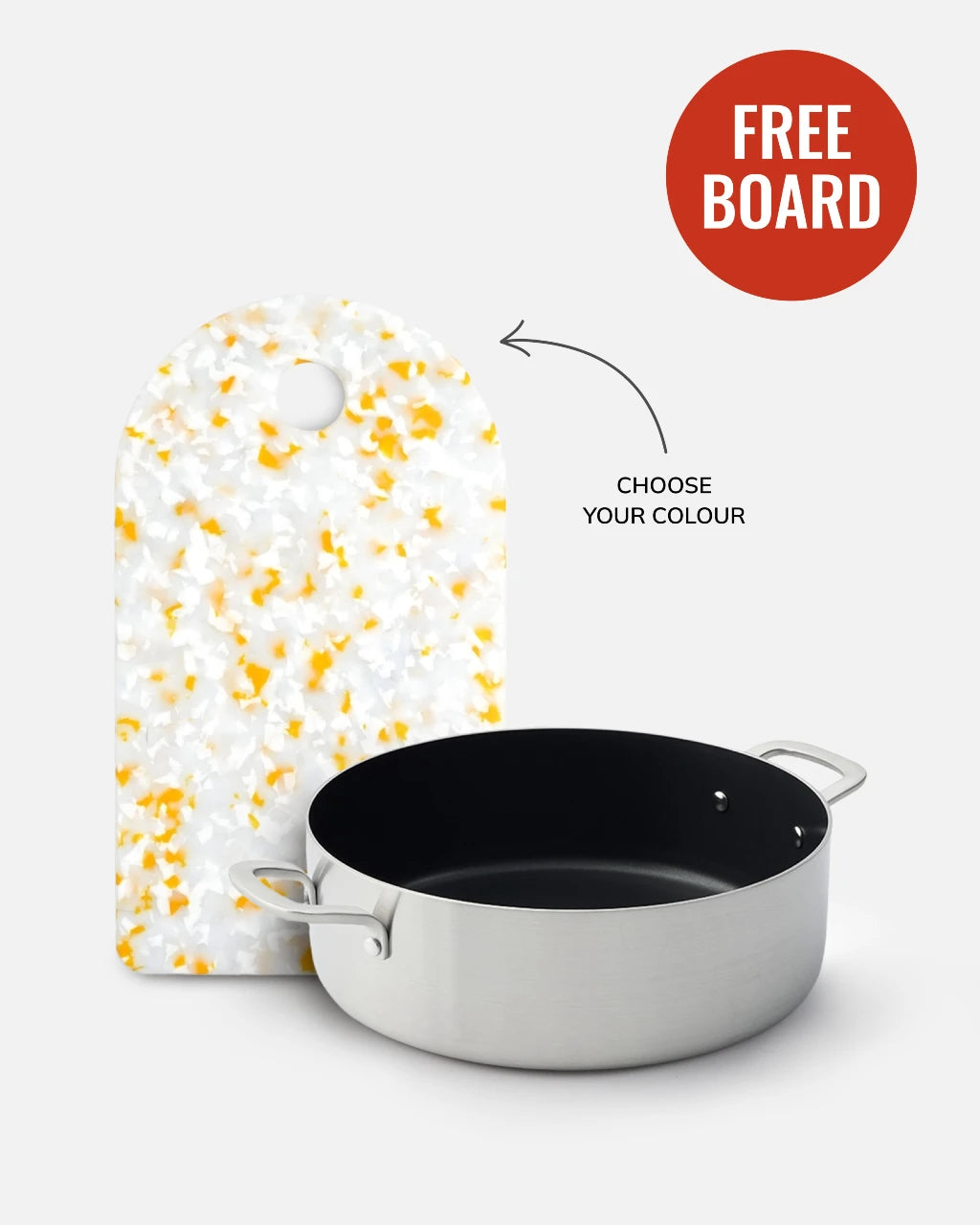 MAKO 5-Ply Non-Stick Essential Pan Free Sasni Chopping Board Lemon Meringue