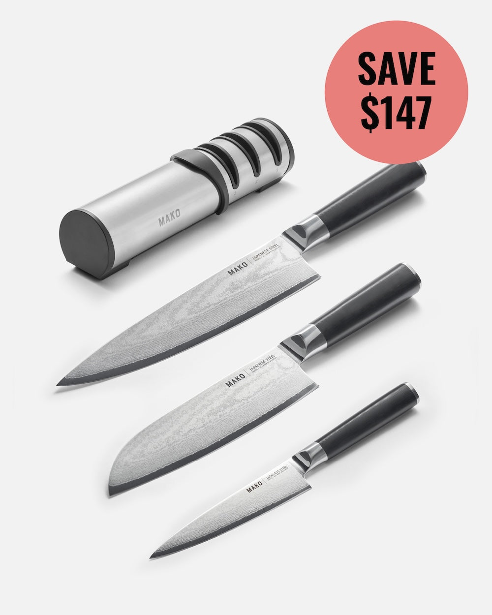 MAKO - Japanese Steel Knife Set - Black colour - Black Friday