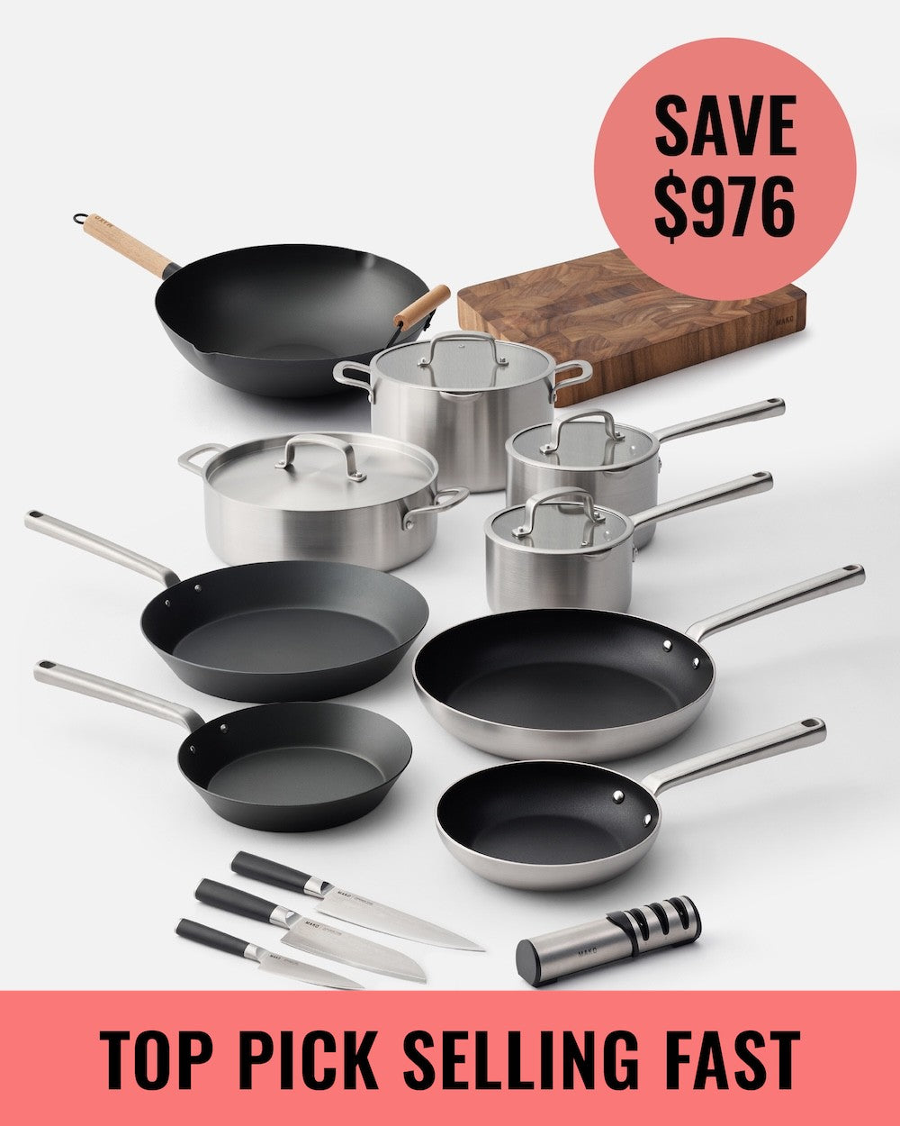 MAKO Ultimate Kitchen Upgrade Set (14 Piece Set) Black - Black Friday