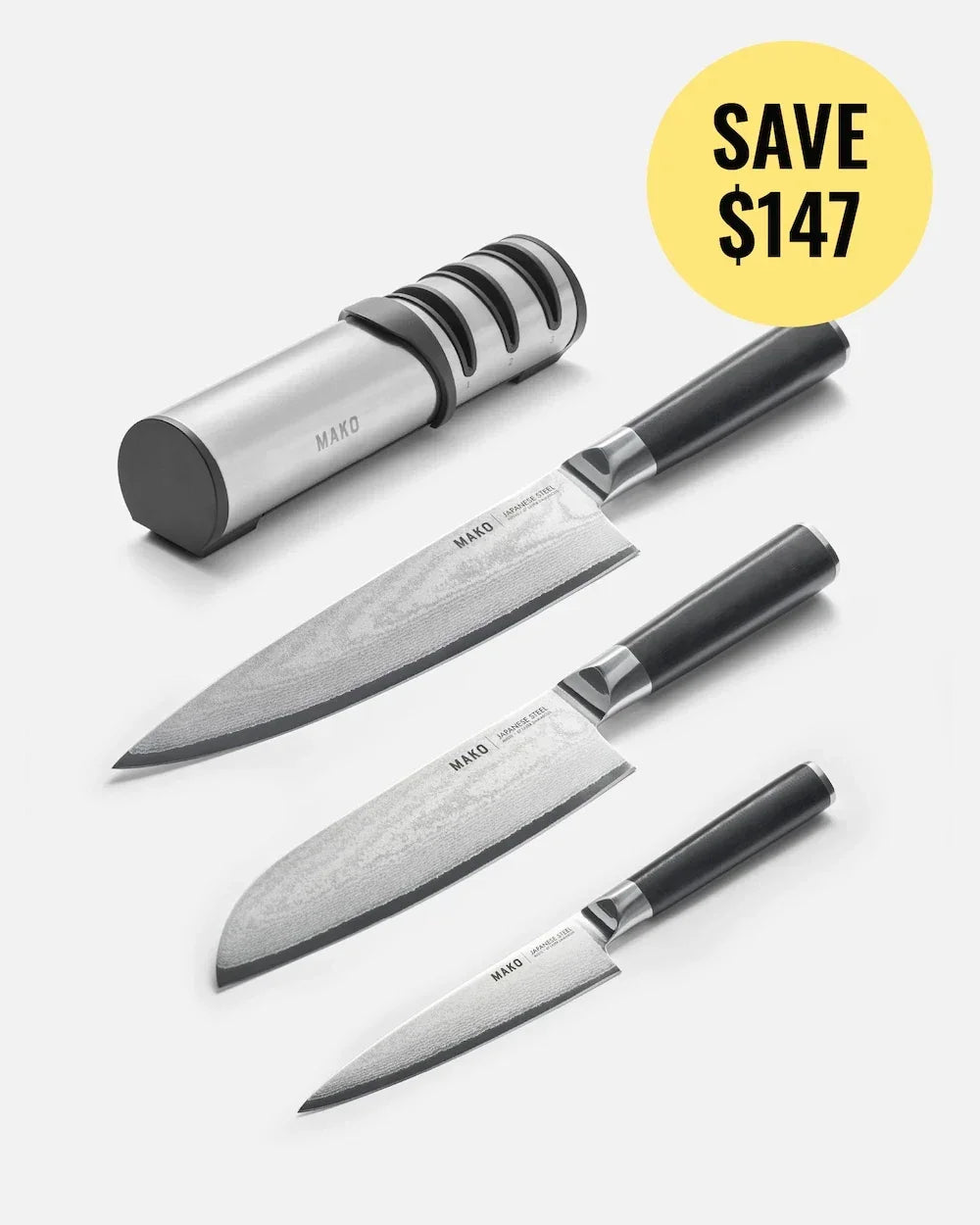 MAKO Japanese Steel Knife Set Black Knife by MAKO - only available at CookDineHost