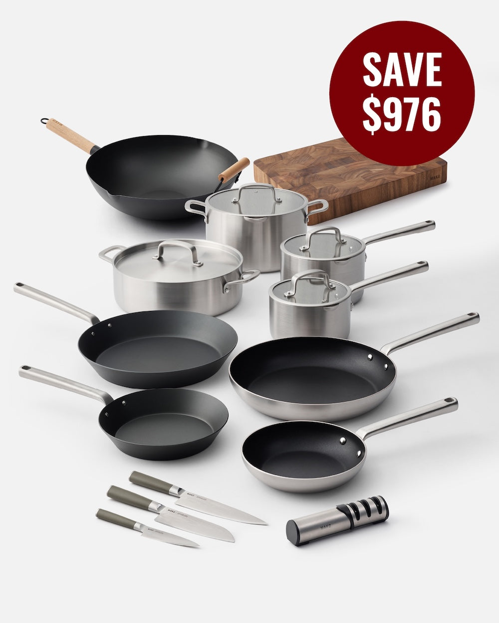 MAKO Ultimate Kitchen Upgrade Set (14 Piece Set) Olive Green