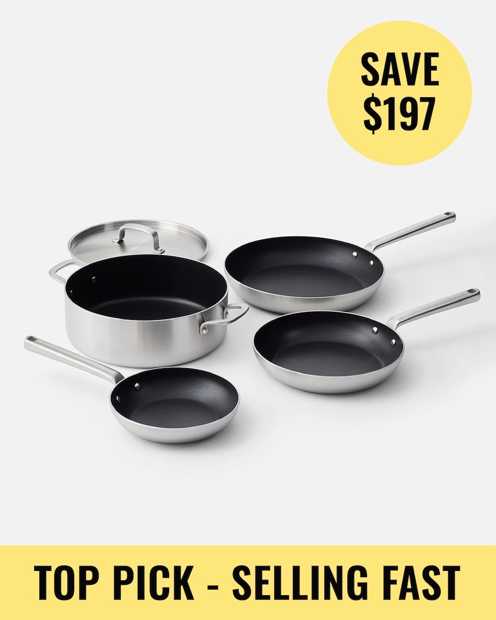 MAKO GENIUS 5-PLY NON-STICK SET (4-PIECE)