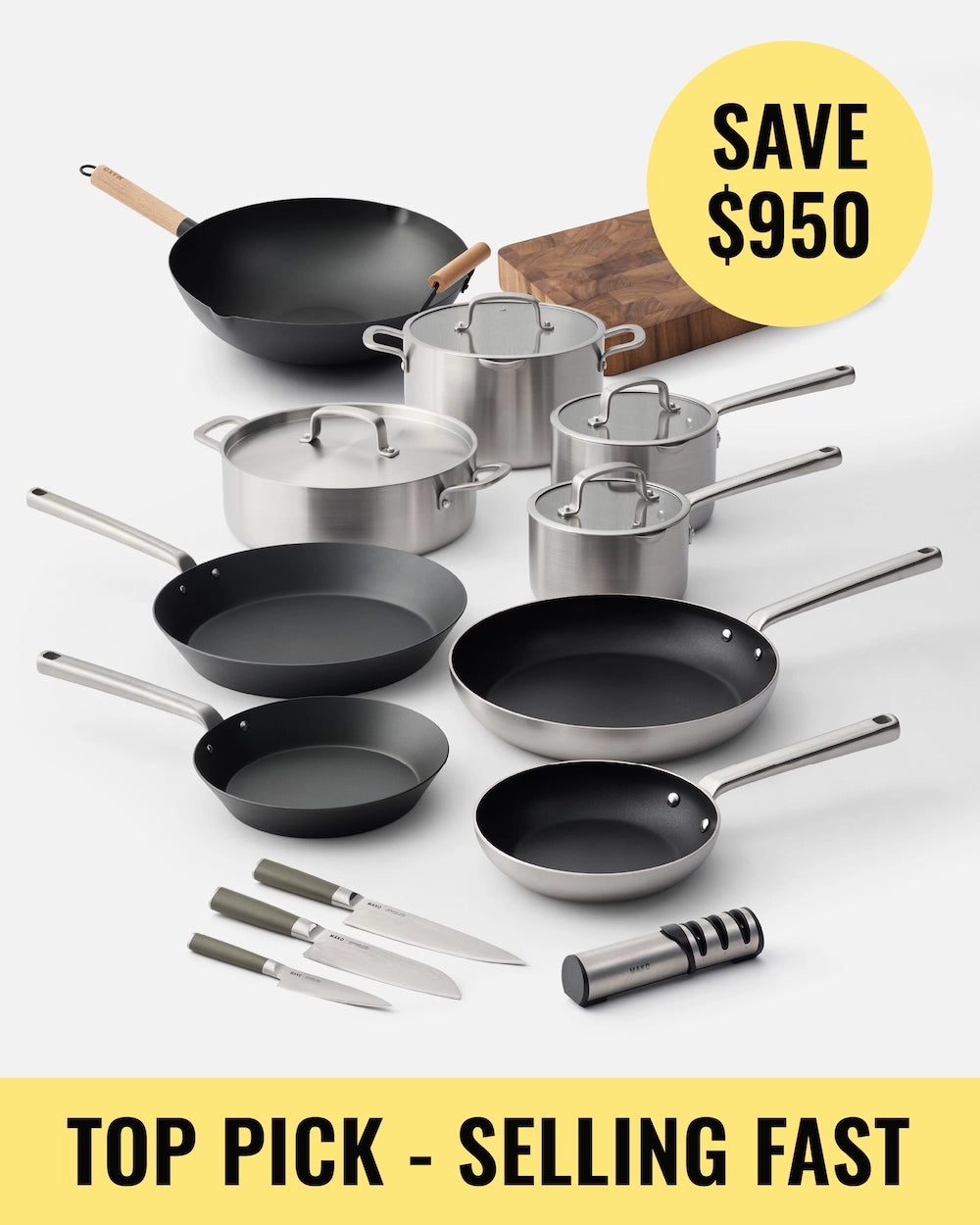 MAKO Ultimate Kitchen Upgrade Olive Set (14 Piece Set)