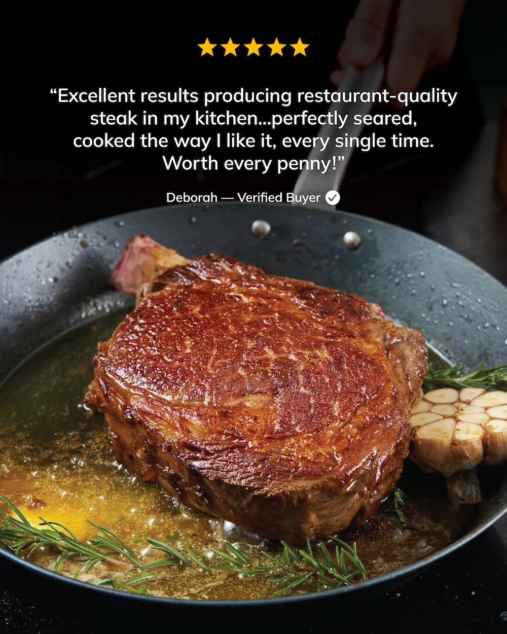 MAKO Black Steel Steak Pan review. Excellent results producing restaurant-quality steak in my kitchen.