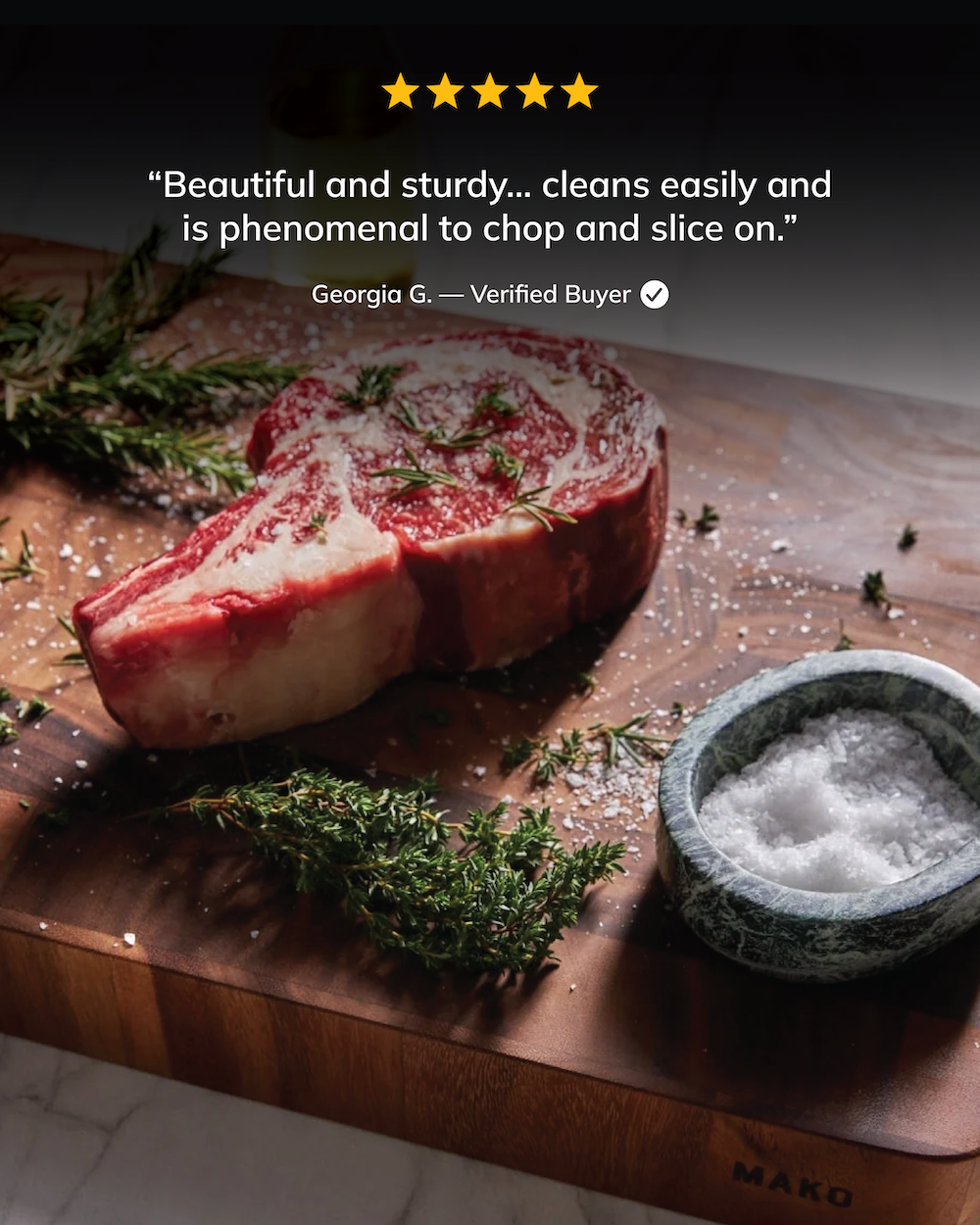 MAKO Butchers Block Beautiful and Sturdy review verified buyer