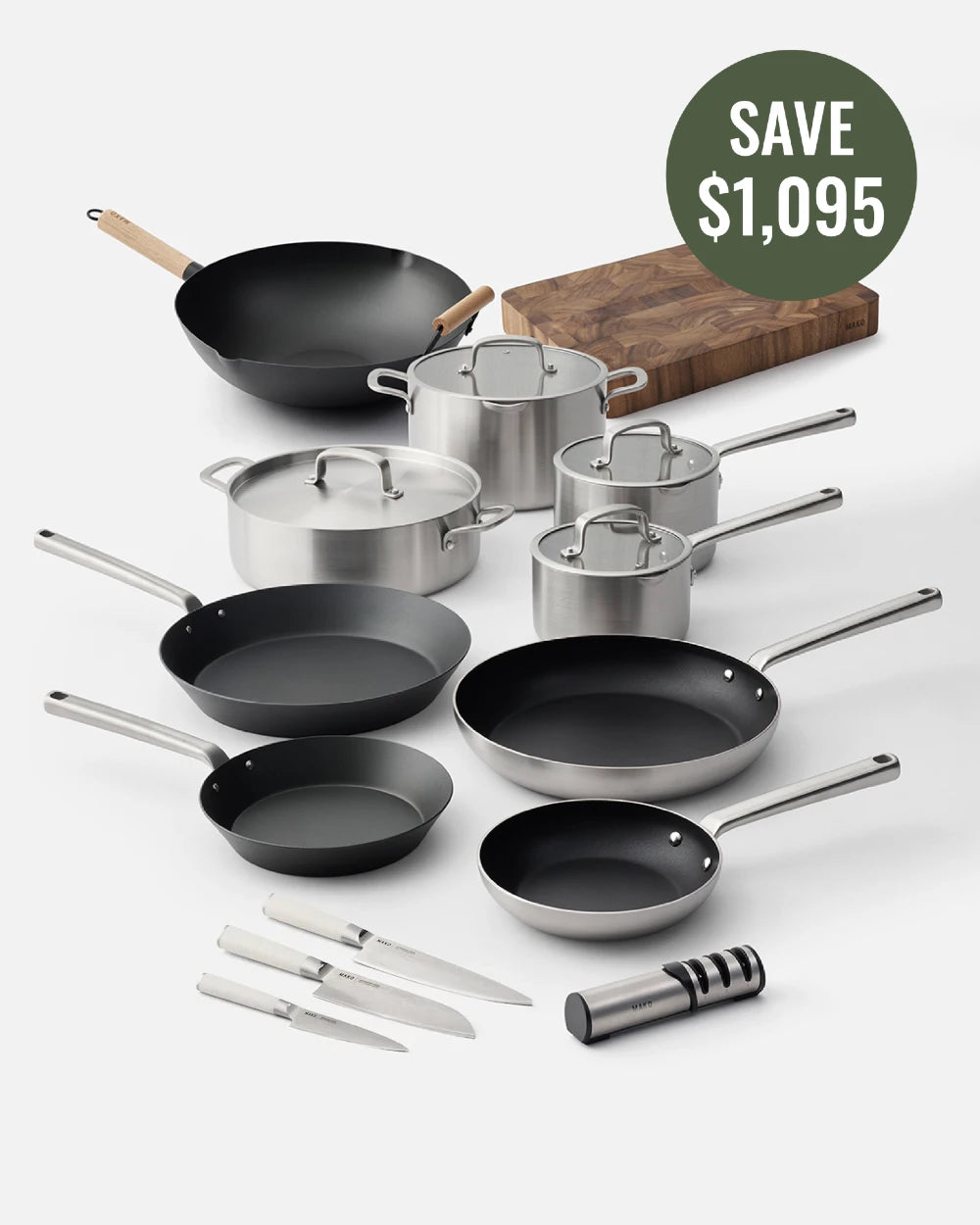 MAKO Ultimate Kitchen Upgrade Set (14 Piece Set) - Cream Knives CookDineHost