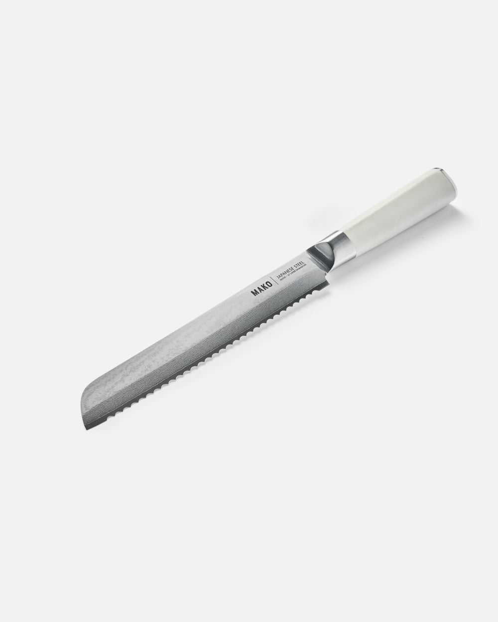 MAKO Japanese Steel Cream 8″ Bread Knife CookDineHost diagonal angle white background