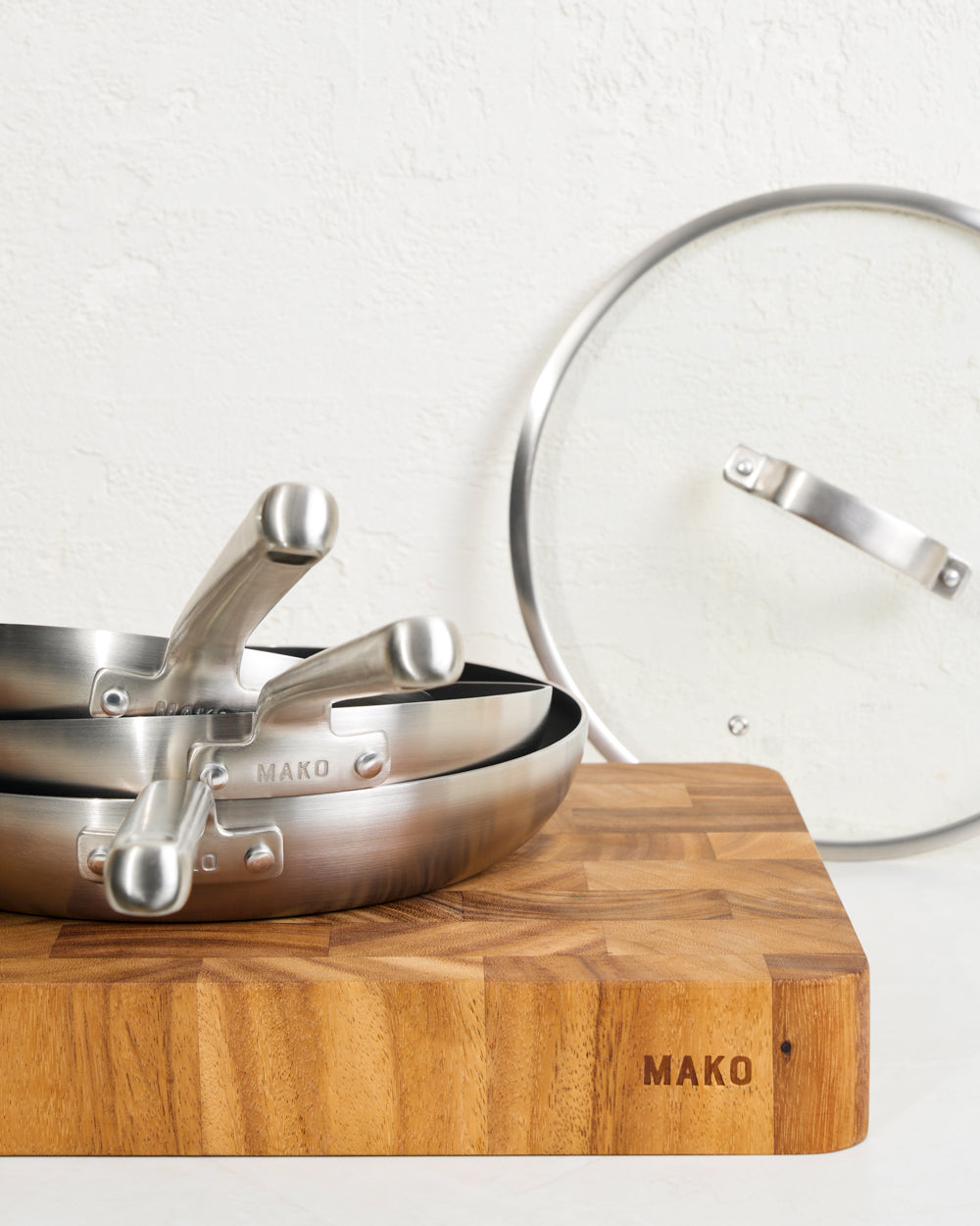MAKO GENIUS 5-PLY NON-STICK FRYING PAN TRIO & LID