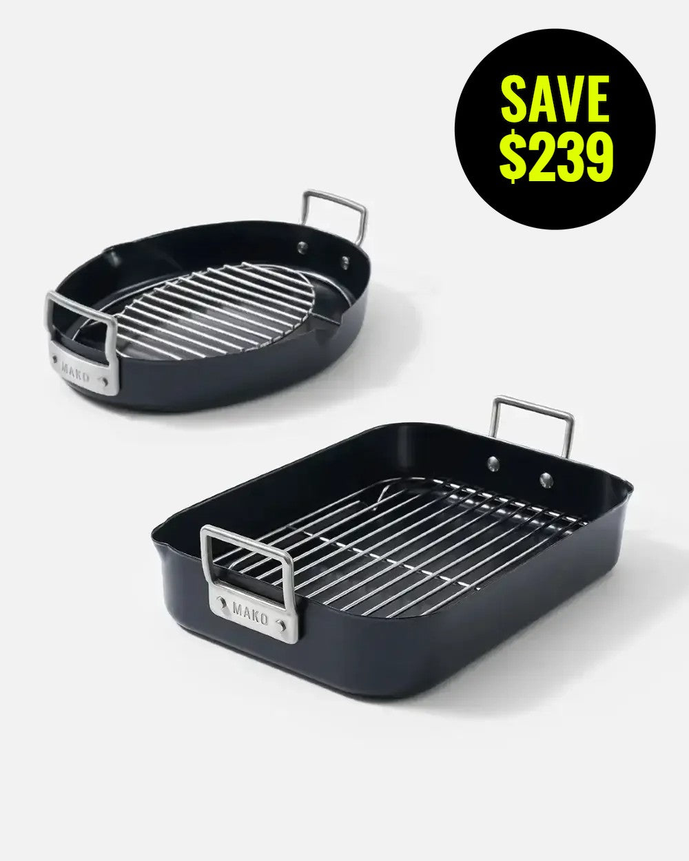 MAKO Aero Non-Stick Roaster Set Save 239 Sale CookDineHost Roaster Pan Set