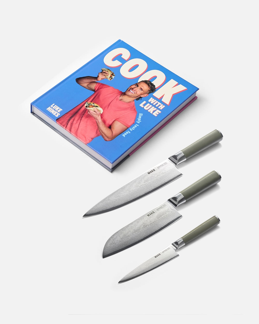 Cook with Luke & MAKO Knife Set - Olive Green