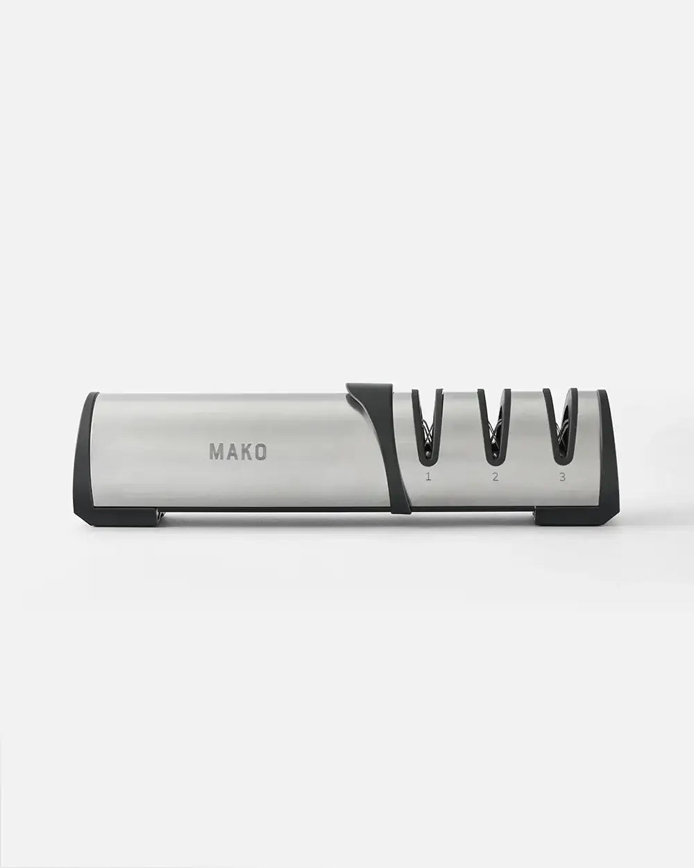 Mako three-stage stainless steel knife sharpener with numbered slots by Marion Grasby