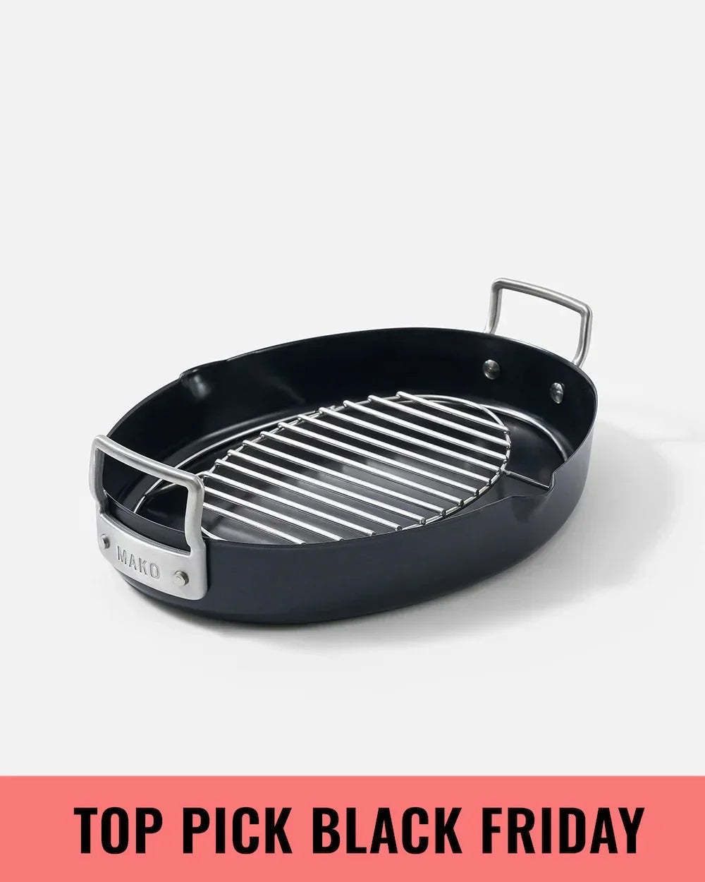 Mako oval black roasting pan with stainless steel rack by Marion Grasby, Black Friday top pick