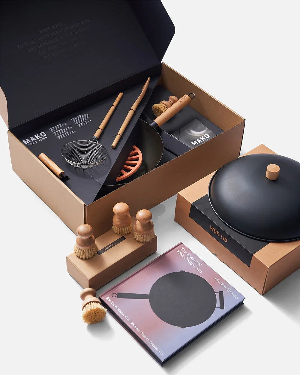 MAKO Black Steel 14 Wok Essentials Set Wok by MAKO - only available at CookDineHost