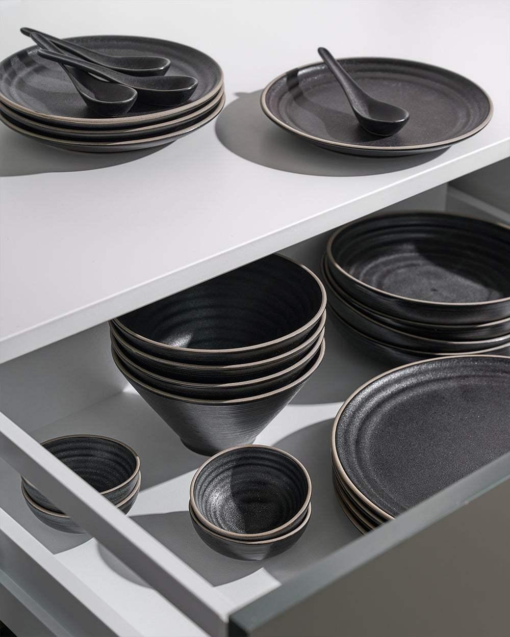 Anaya Charcoal Complete Dinnerware Set (28 Piece) Dinnerware Sets by Asoke - only available at CookDineHost