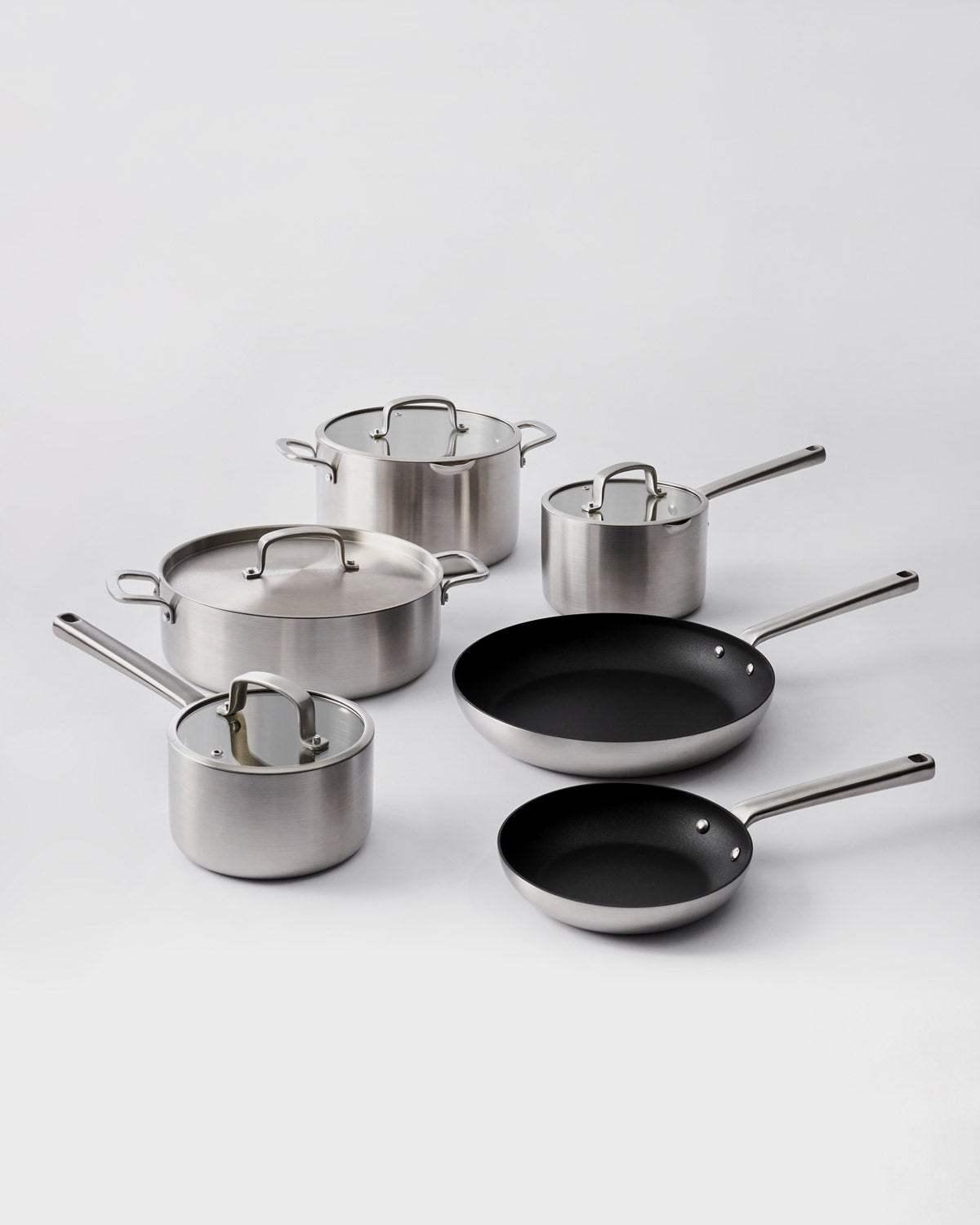 MAKO Genius 5-Ply Ultimate Set (6-piece) CookDineHost all components white background side angle
