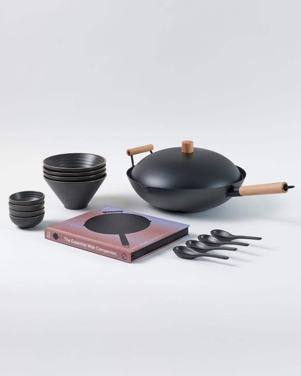 The Essential Wok and Accessories Set - Charcoal Wok by MAKO - only available at CookDineHost