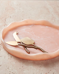 Maya Resin Tray & Cheese Knife Set - Blossom/Bronze