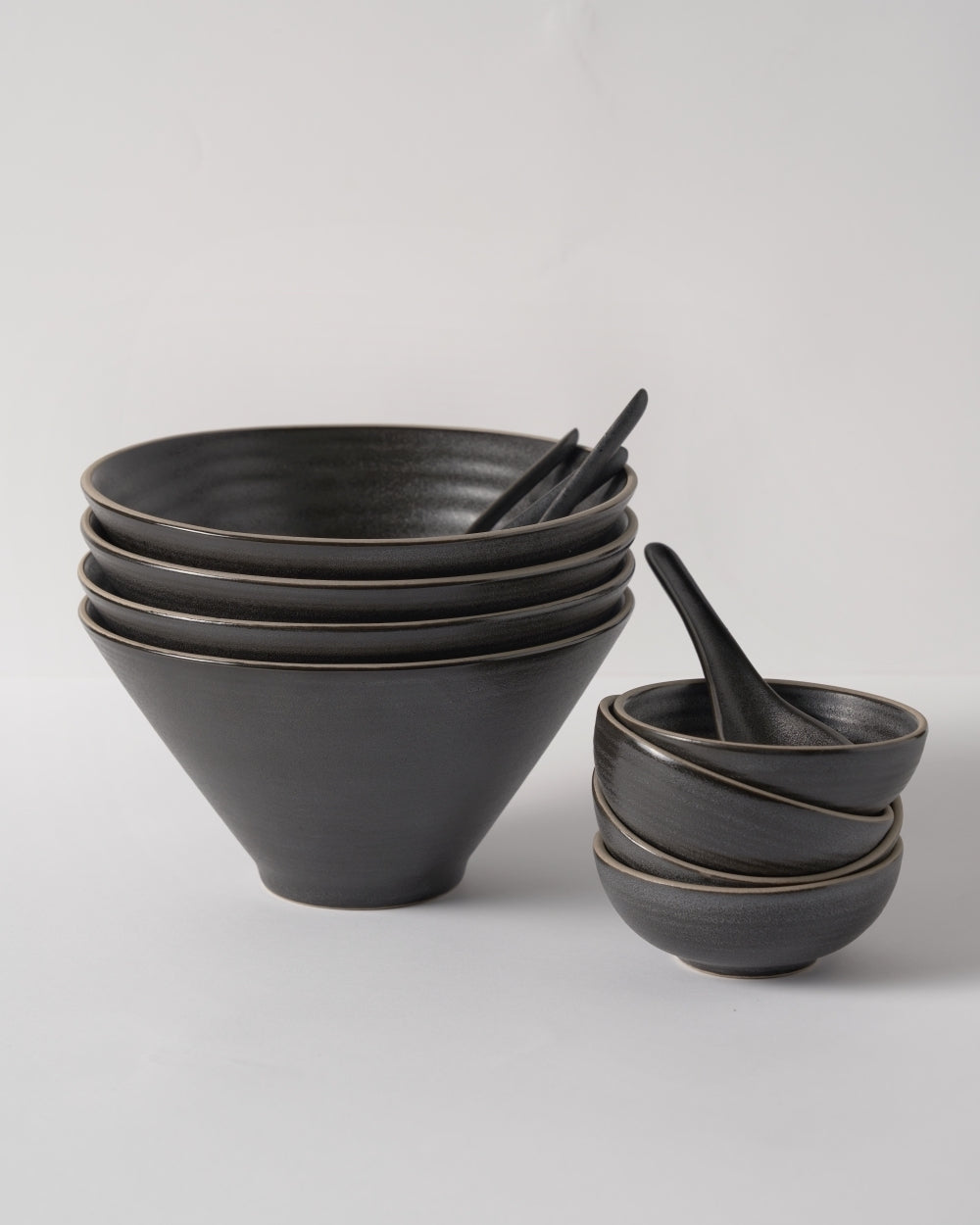 Anaya Charcoal Noodle Bowls & Accessories Set