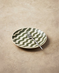 Wave Small Plate Set of 4 - Olive