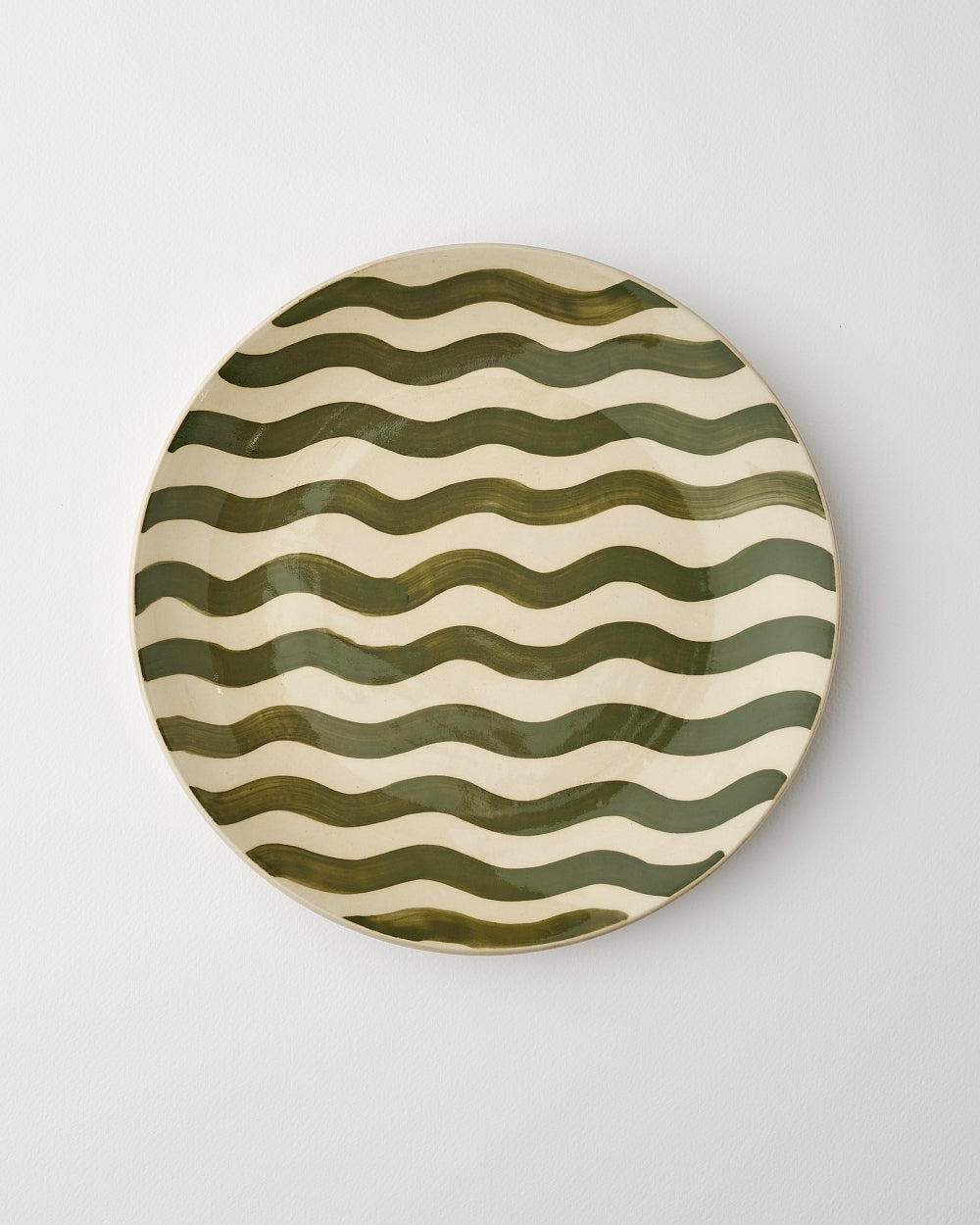 Allaro Large Plate Set of 2 - Olive Wave