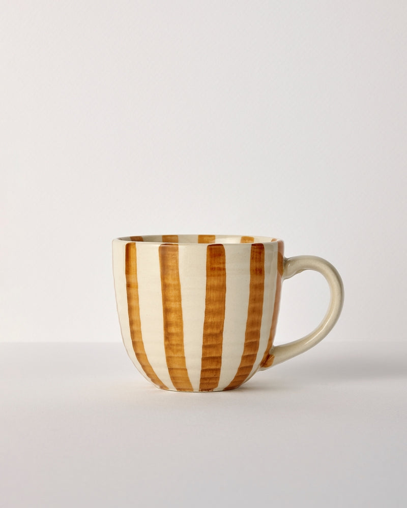 Stripe Mug Set of 4 - Terracotta