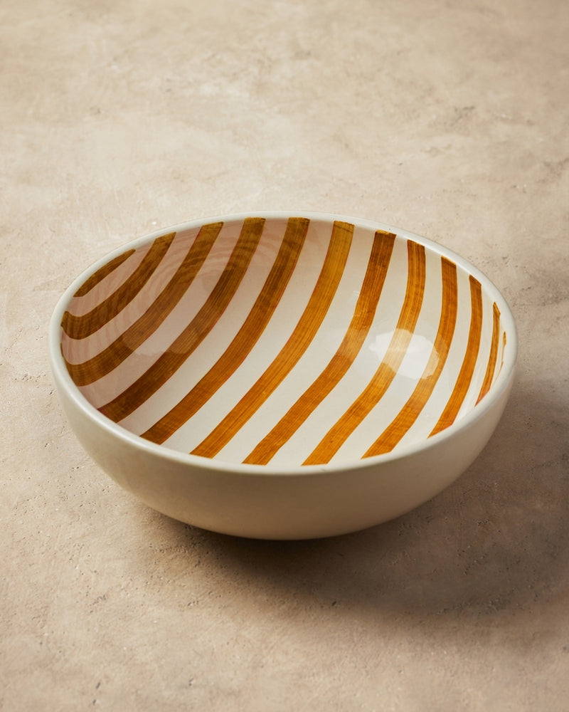 Allaro Salad Bowl - Rust Stripe