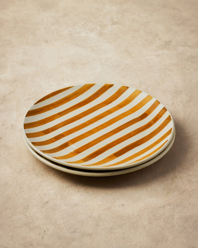 Allaro Large Plate Set of 2 - Rust Stripe