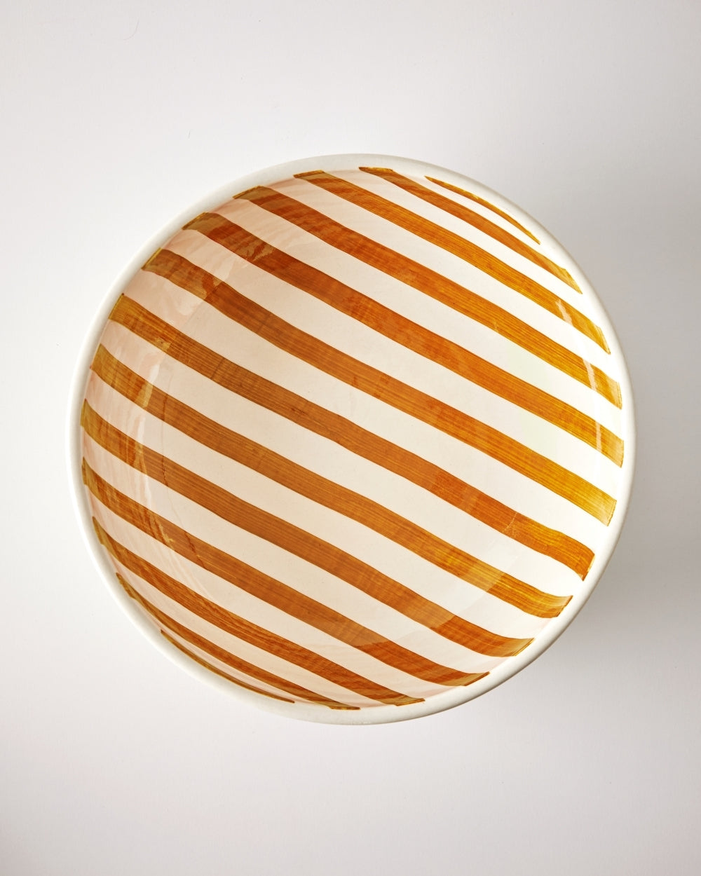 Stripe Serving/Salad Bowl - Terracotta