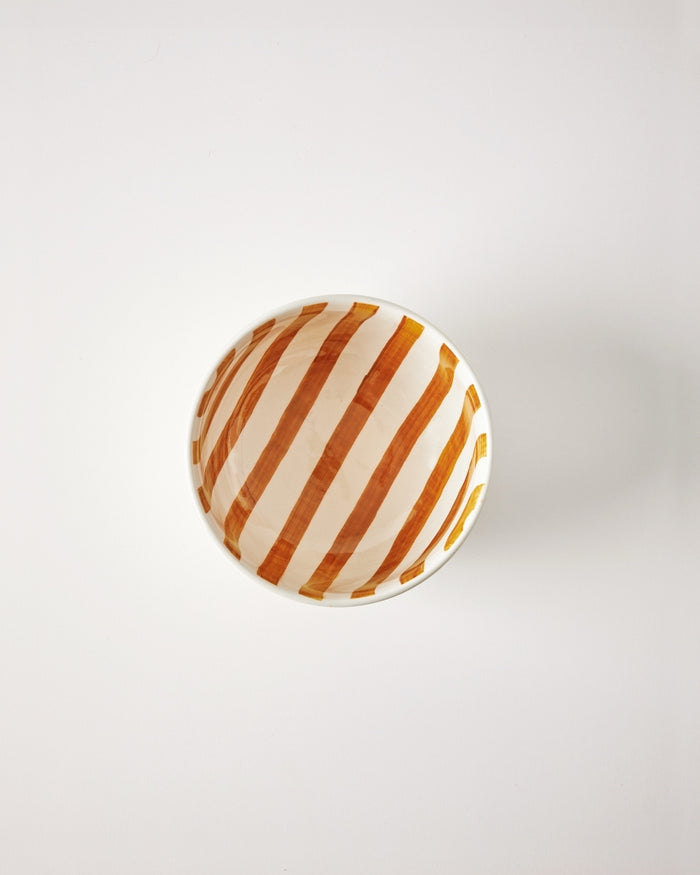 Allaro Small Bowl Set of 4 - Rust Stripe