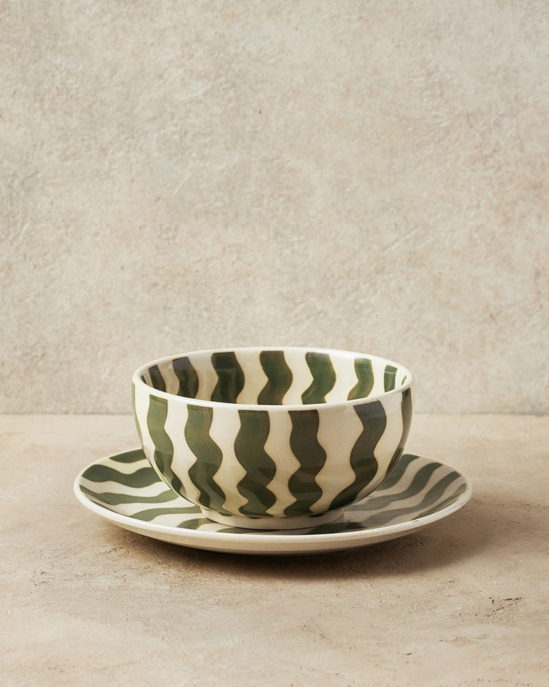 Allaro Small Bowl Set of 4 - Olive Wave