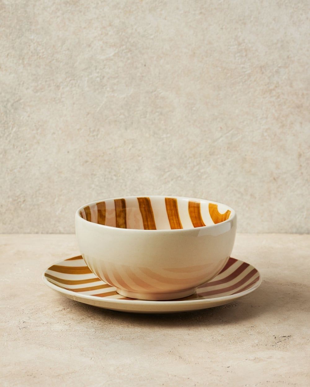 Stripe Small Bowl Set of 4 - Terracotta