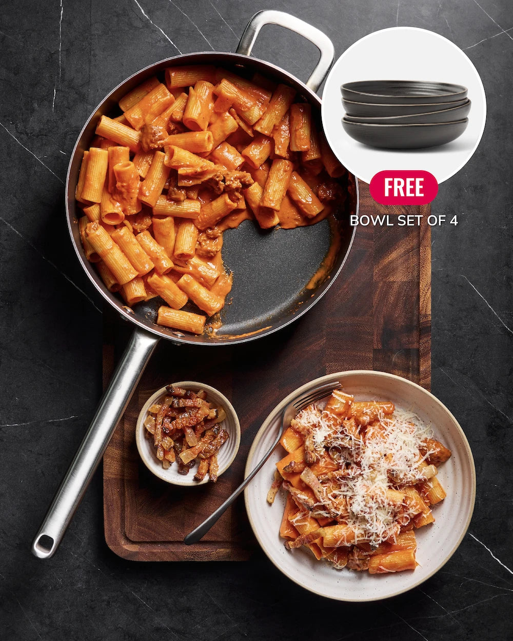 MAKO 5-Ply Non-Stick Saute Pan FREE Bowl Set of 4 Black Friday Offer