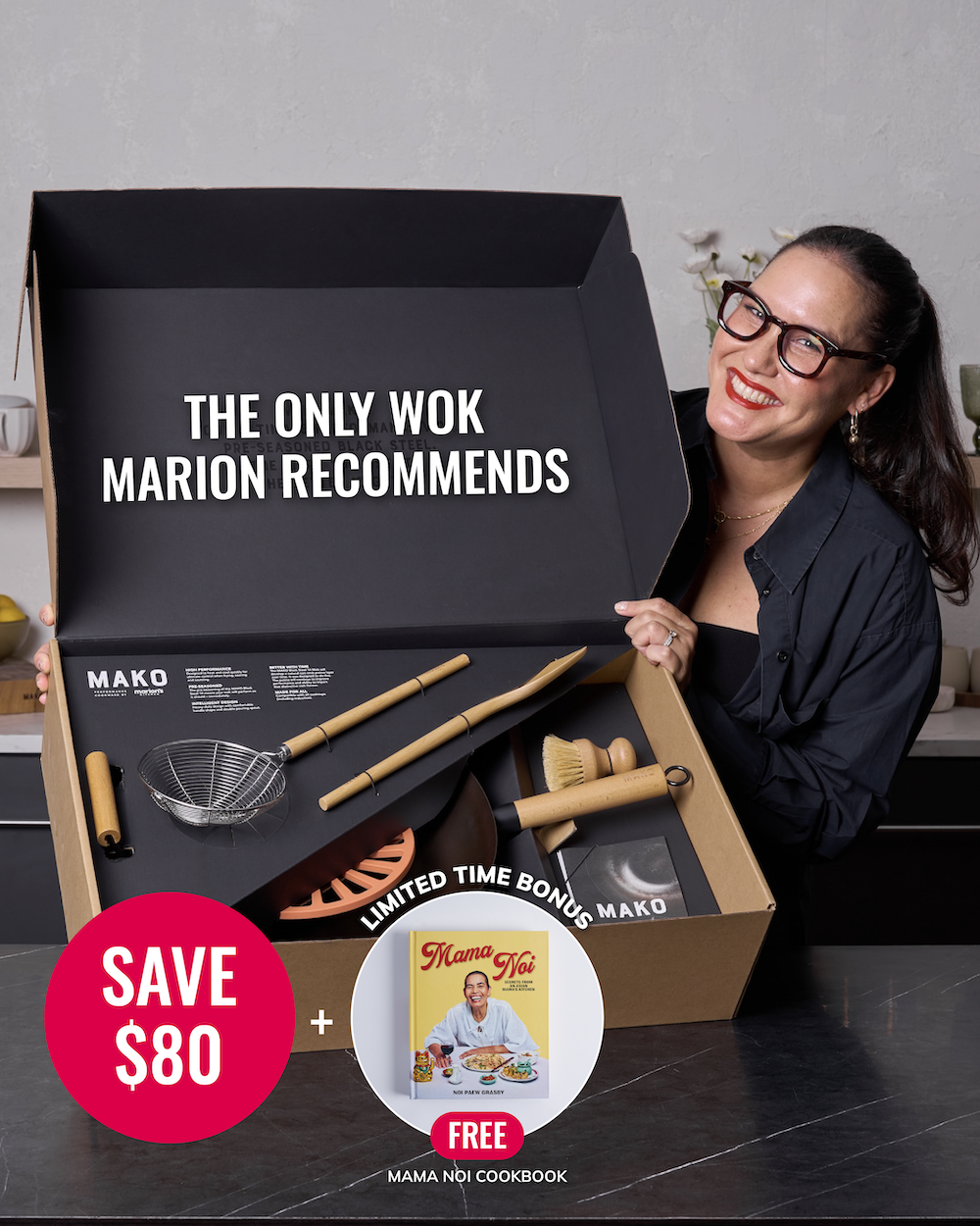 MAKO Wok Kit the essential setup save 80 free Mama Noi Cookbook Black Friday Offer