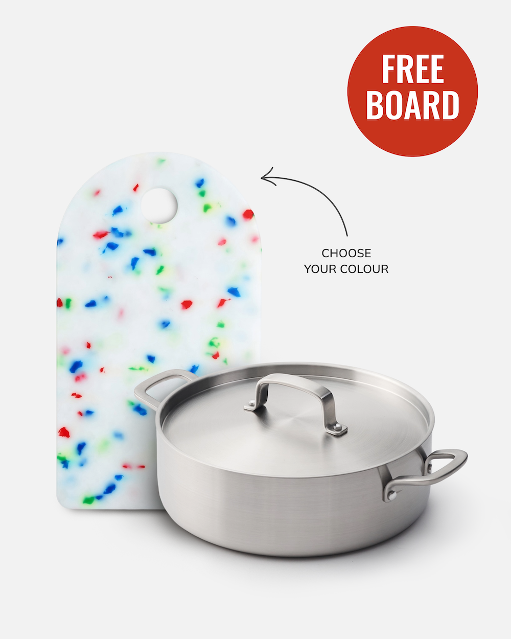 MAKO 5-Ply Stainless Steel Essential Pan - Free Sprinkle Sasni Board