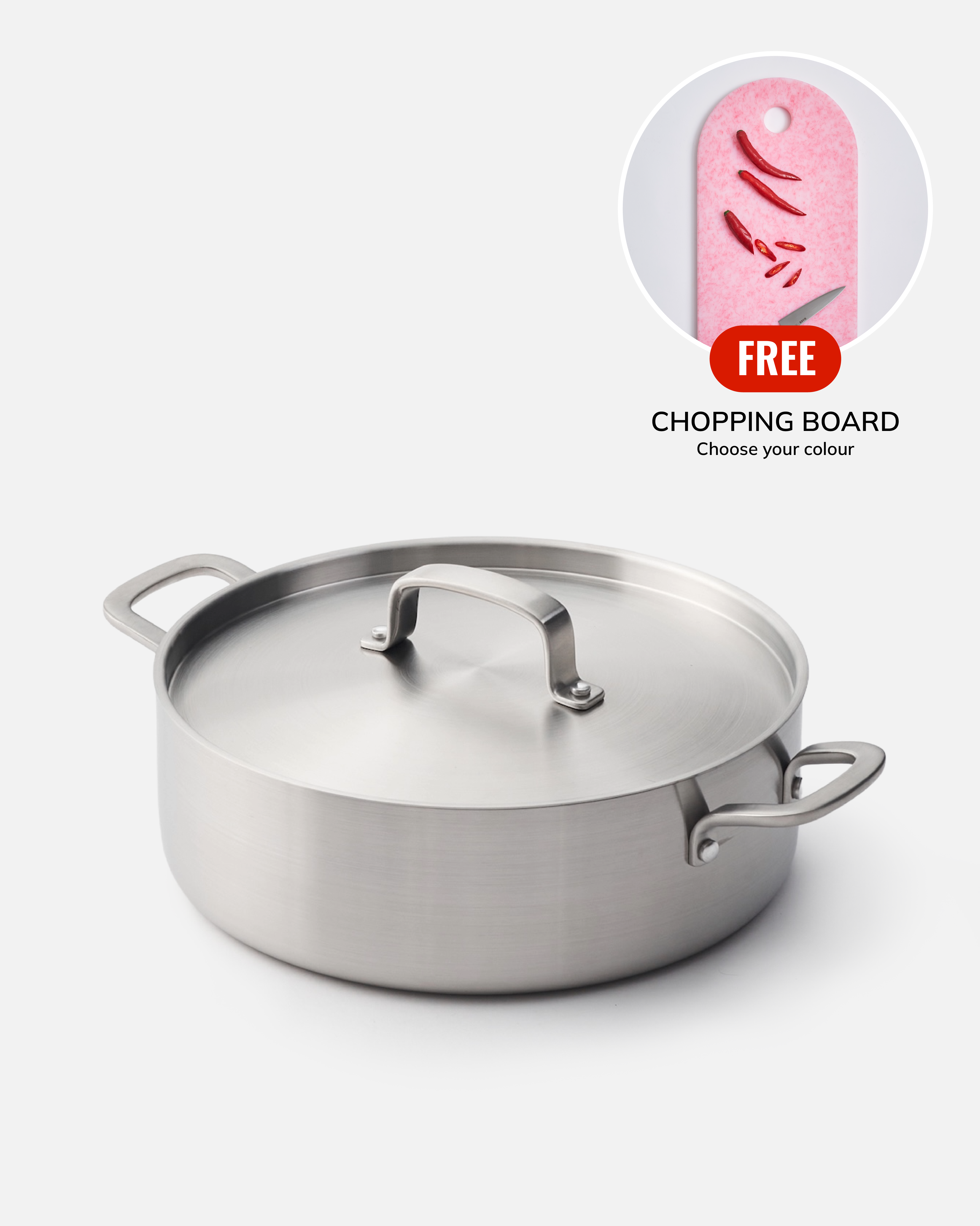 MAKO Essential Pan Stainless Steel Sasni board offer CookDineHost