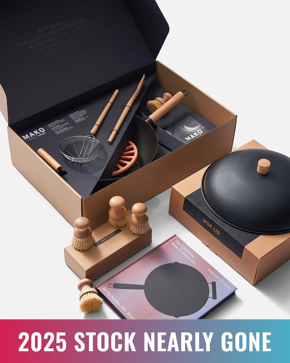 MAKO Black Steel 14 Wok Essentials Set CookDineHost