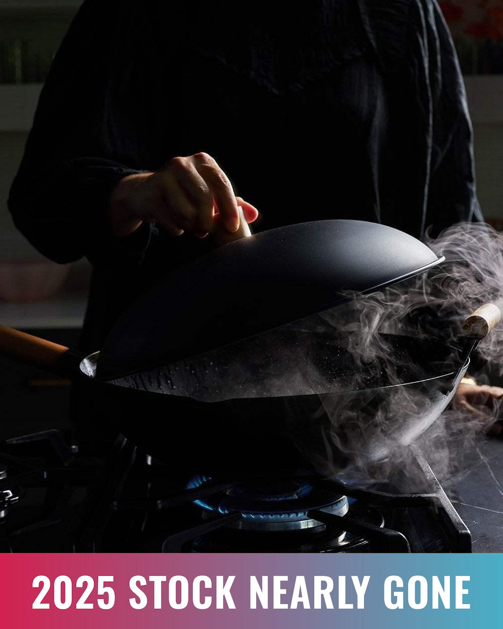 MAKO Black Steel 14 Wok & Lid Set