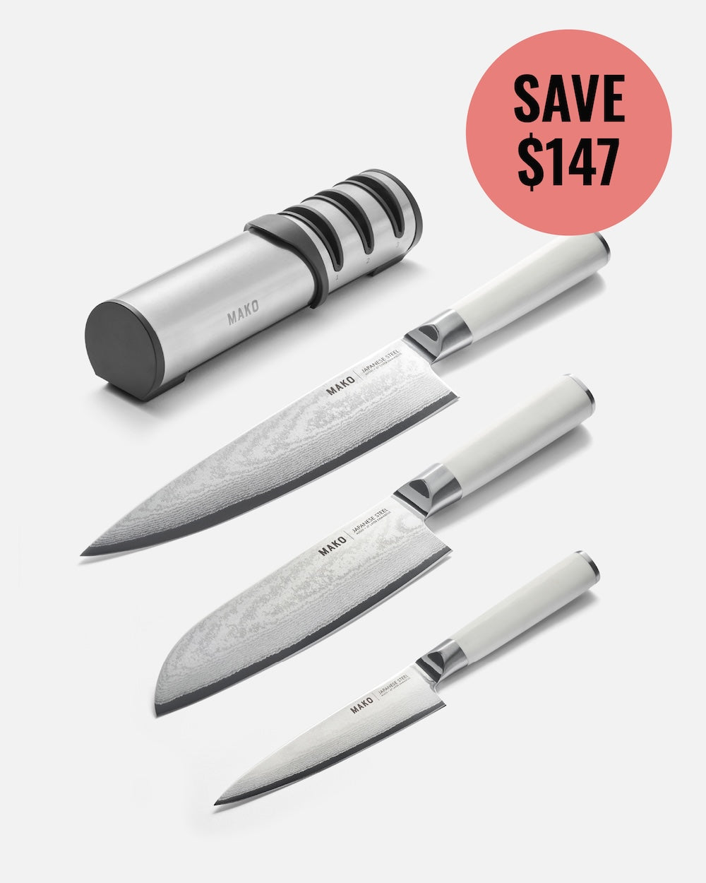 MAKO - Japanese Steel Knife Set - Cream colour - Black Friday 