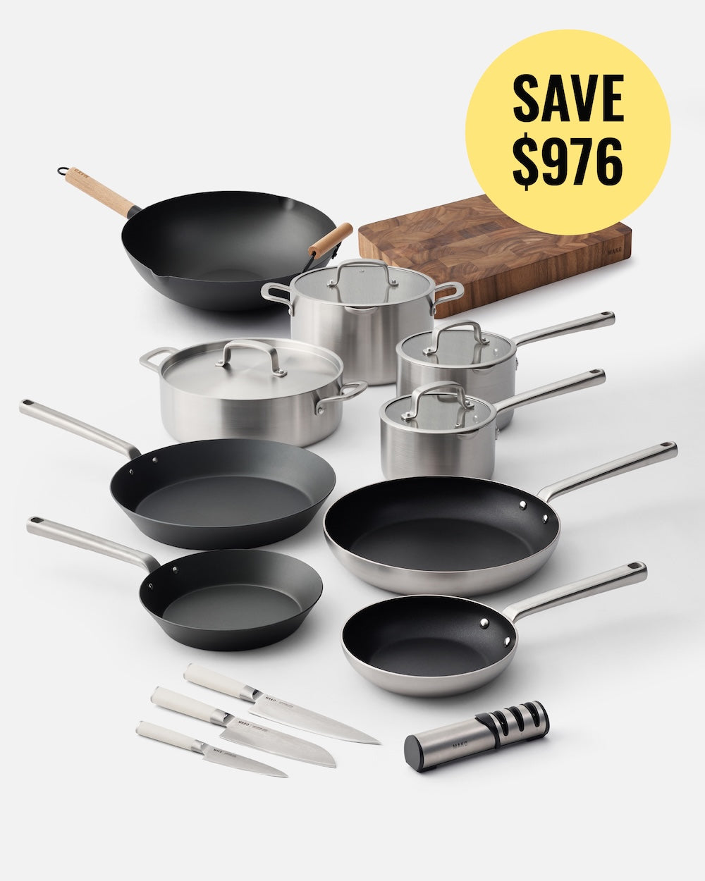 MAKO Ultimate Kitchen Upgrade Cream Set (14 Piece Set) - CookDineHost save bubble