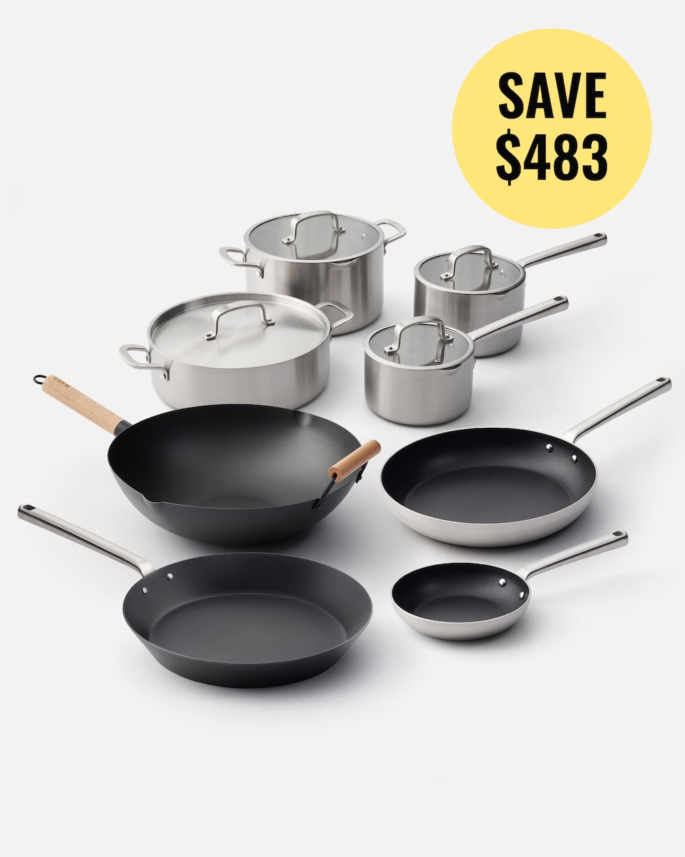 MAKO Cookware Essentials (8 Piece Set) - CookDineHost Save bubble