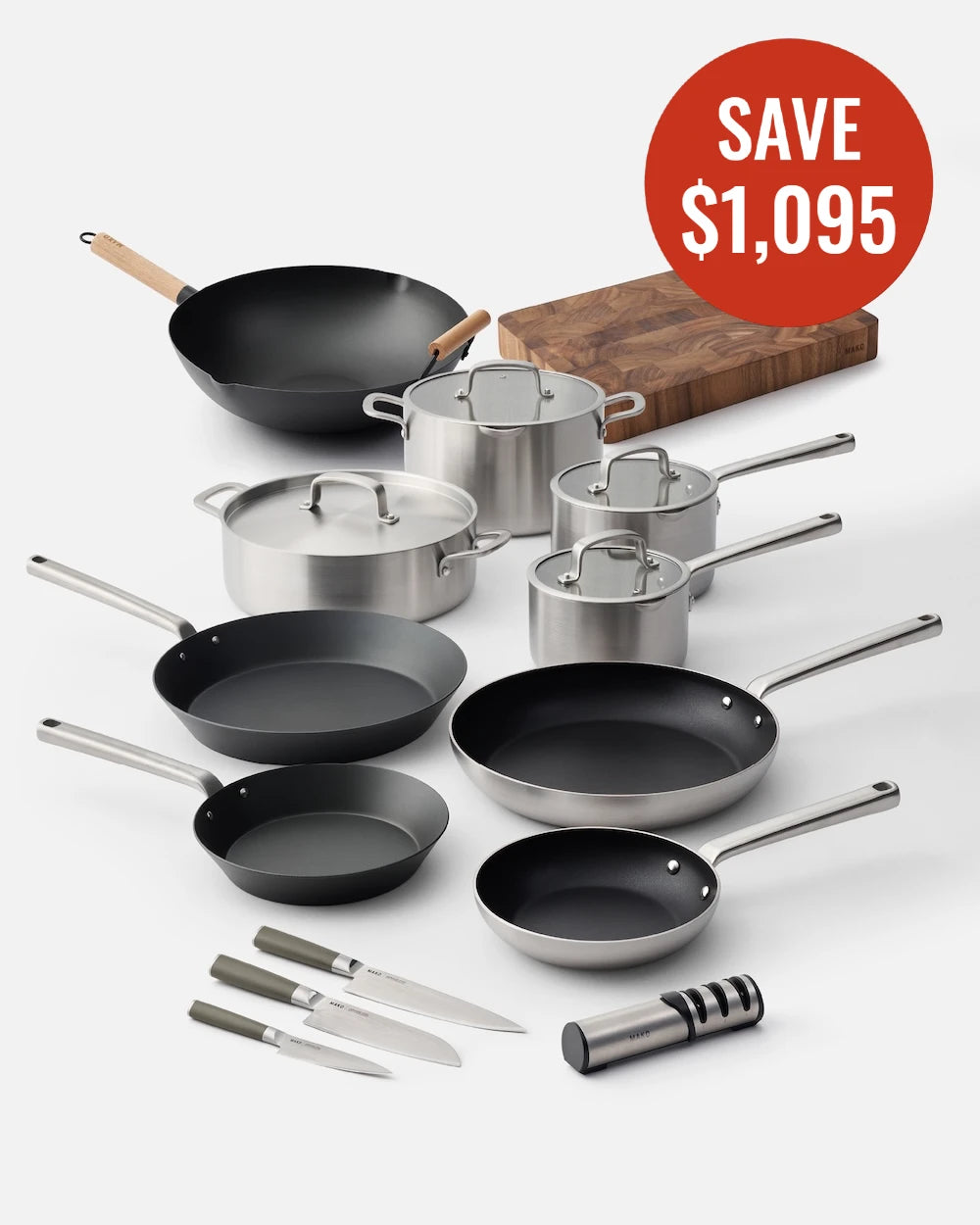 MAKO Ultimate Kitchen Upgrade Set (14 Piece) Olive Green CookDineHost