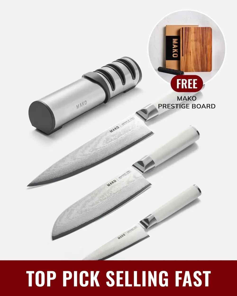 mako.ktページ MAKO - Japanese Steel Knife Set with FREE Prestige Chopping Board