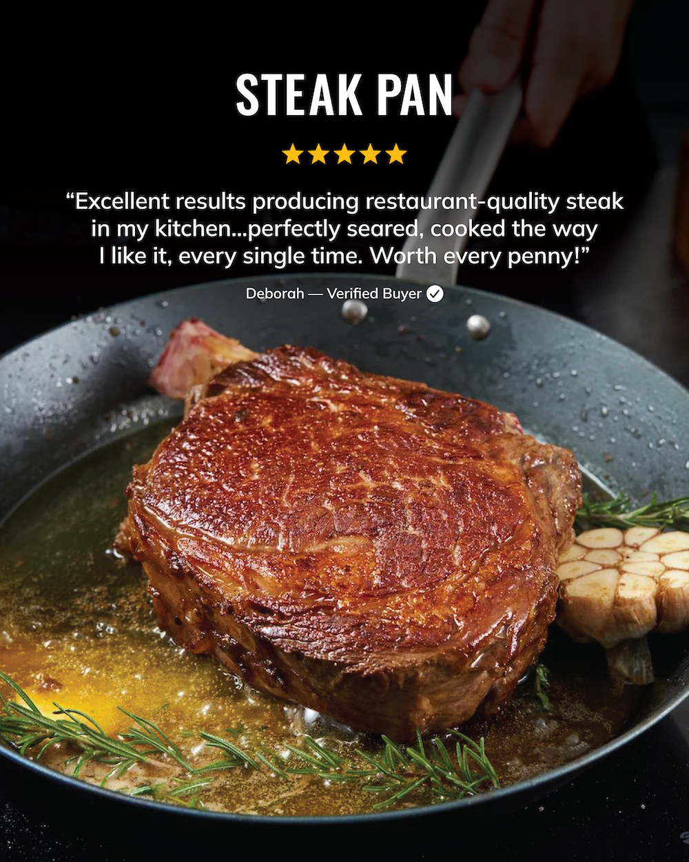 MAKO Black Steel Steak Pan review. Excellent results producing restaurant-quality steak in my kitchen.