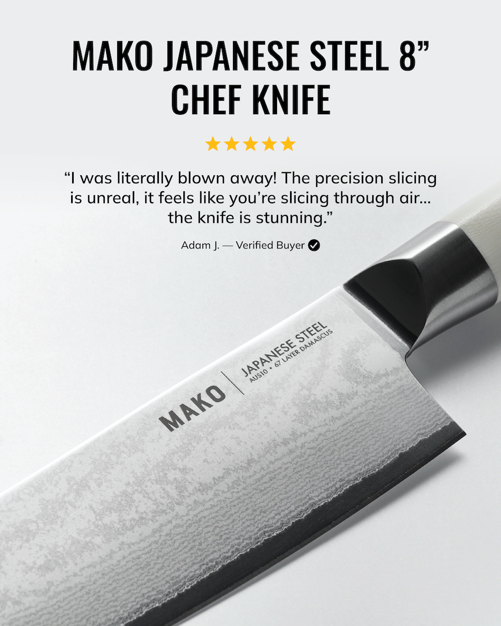 MAKO Japanese Steel Cream 8″ Chef Knife review. Blown away. Precision slicing. Knife is stunning.
