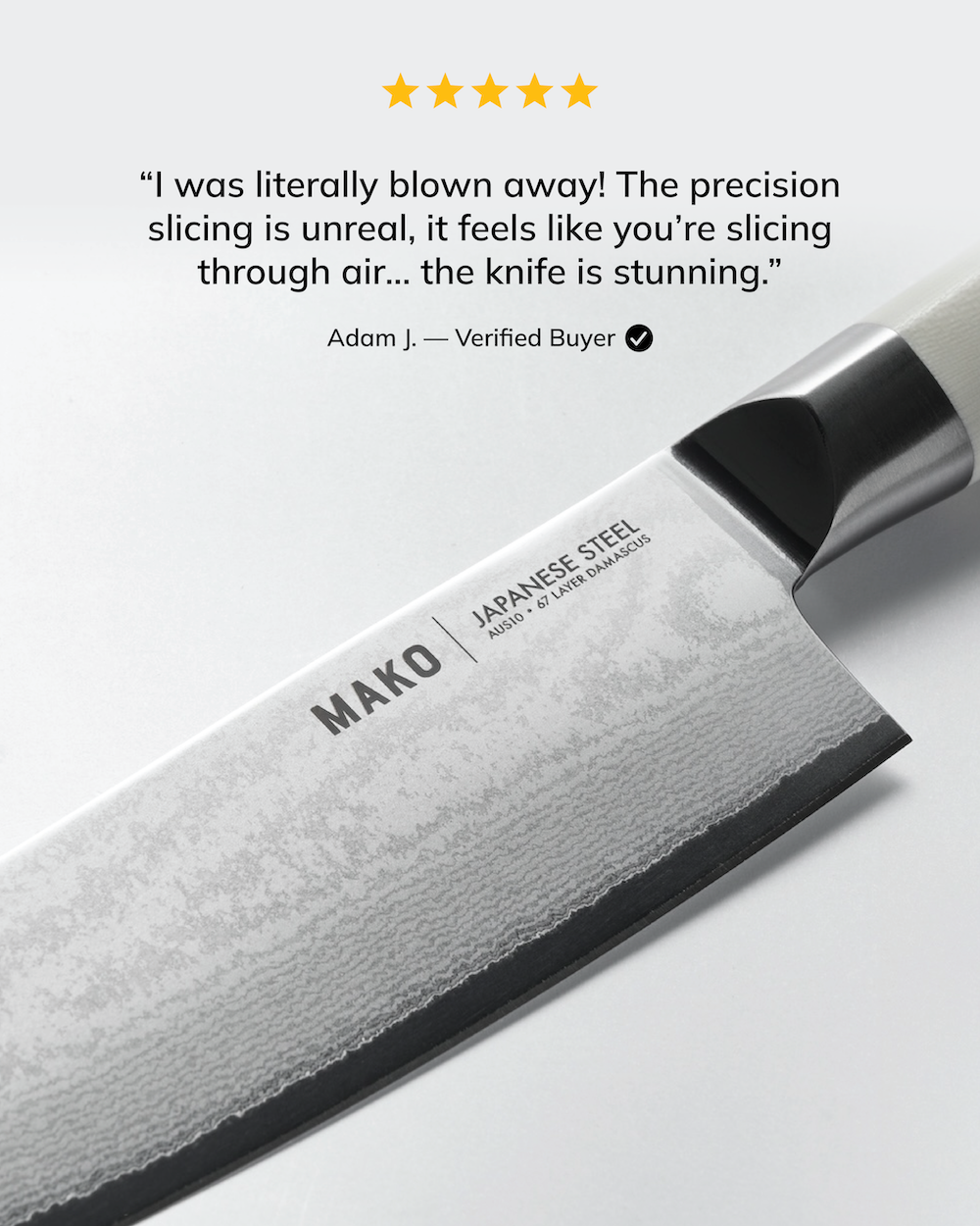 MAKO Japanese Steel Cream 8″ Chef Knife review. Blown away. Precision slicing. Knife is stunning.