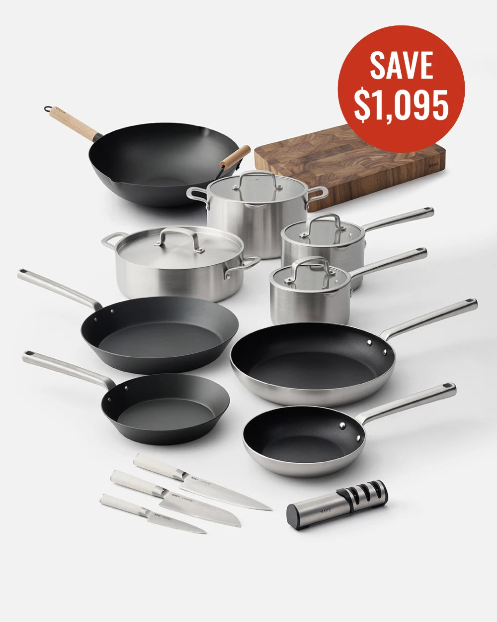 MAKO Ultimate Kitchen Upgrade Set (14 Piece Set) - Cream Knives CookDineHost