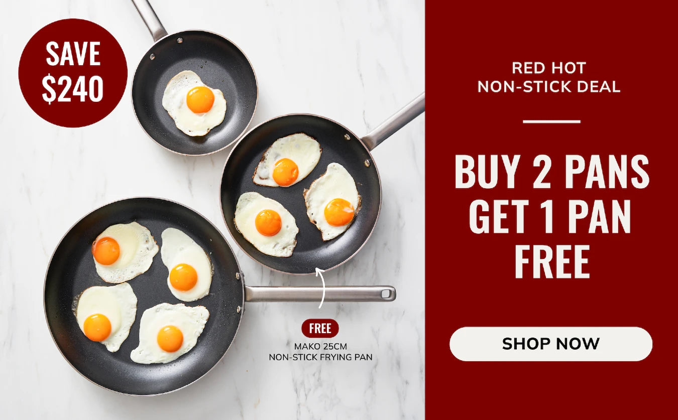 MAKO Non-Stick Frying Pan Duo free 25cm frying an CookDineHost Mid Year Offers